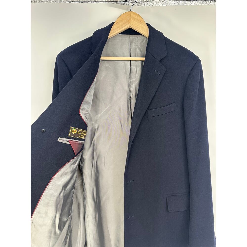 Saks Fifth Avenue Men’s Overcoat Loro Piana Wool Cashmere Coat 40L Navy Blue - Picture 10 of 14